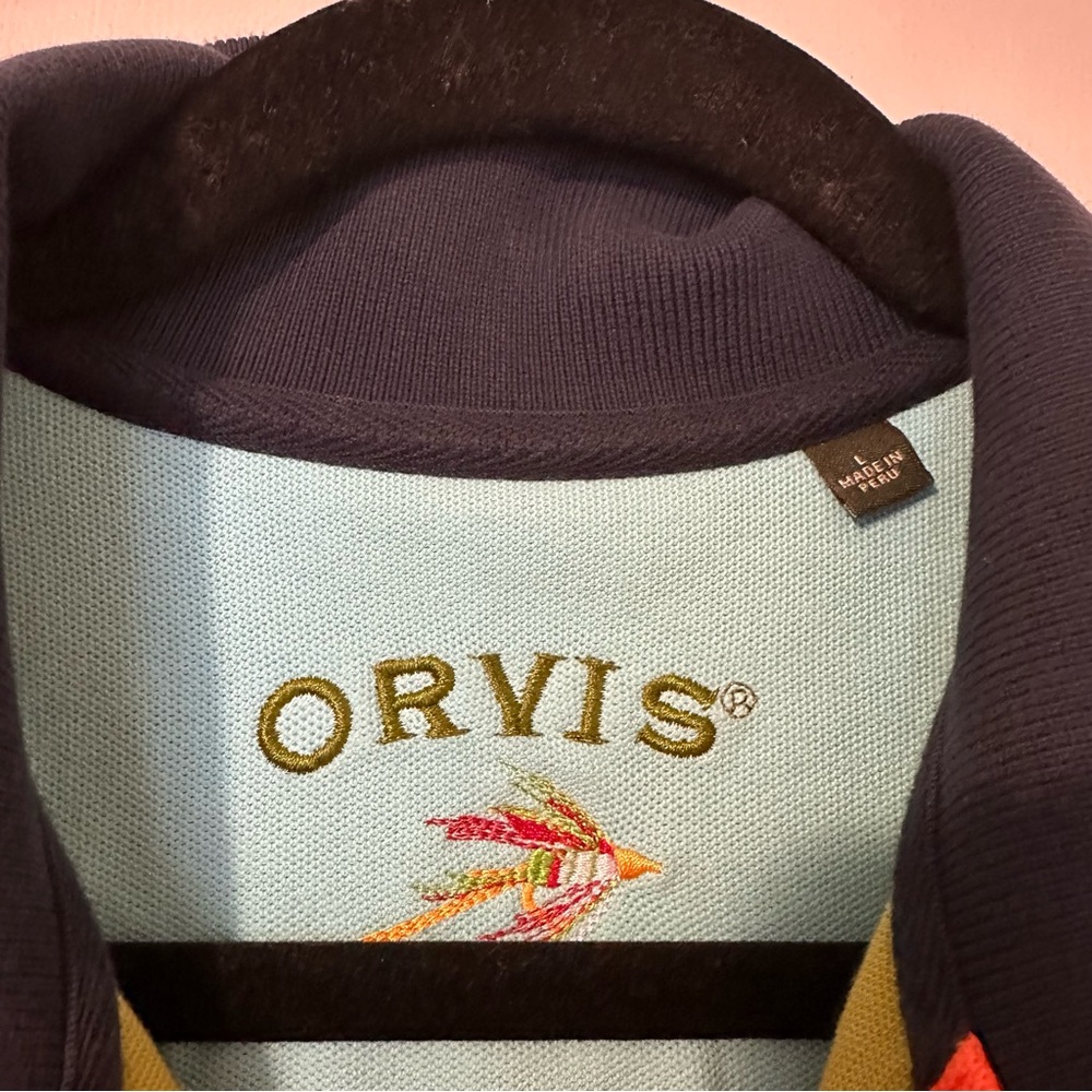 Orvis Short Sleeve Polo Shirt Mens Large Green Cotton - Picture 5 of 7